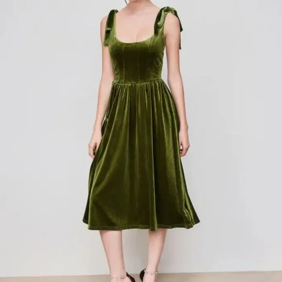 Cider | Dresses | Cider Velvet Scoop Neckline Solid Knotted Midi Dress | Poshmark Cider | Dresses | Cider Velvet Scoop Neckline Solid Knotted Midi Dress | Poshmark